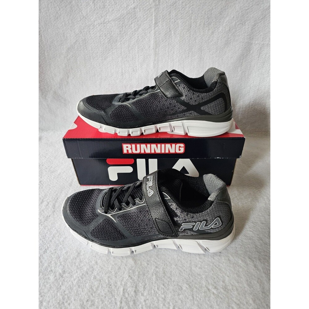 Fila Primeforce Shoes Black 2 Strap Boys Athletic Gym Shoes Size 6
